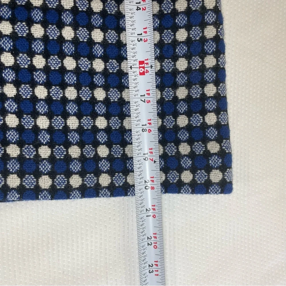 Talbots Navy and Cream Checkered A-Line Skirt